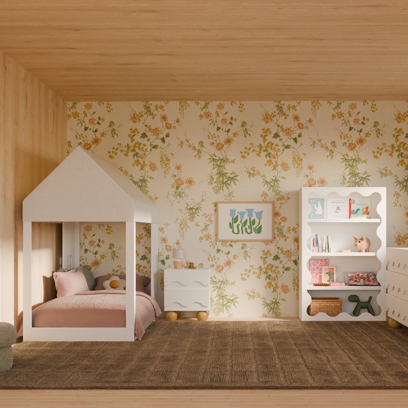 Uchi Montessori-Inspired House Twin Bed, White