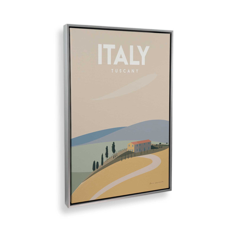 «Tuscan Dreams», reproduction sur toile, Cadre flottant en chrome poli, H 12,75 po x l 8,75 po