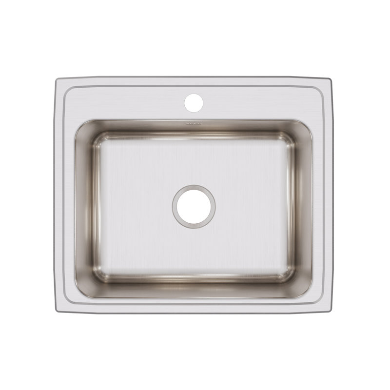 Évier de cuisine encastrable L 25 po x l 21,25 po Lustertone, 1 trou