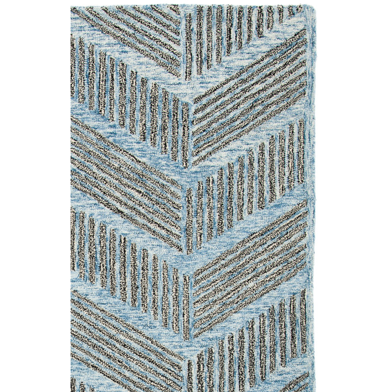 Metro Hand Tufted Wool And Cotton With Latex Geometric Rug, Rectangle 8' x 10'
