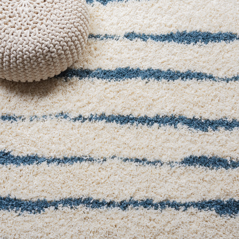 Evgeniy Venus Shag 600 Performance Striped Rug, Rectangle 9' x 12'