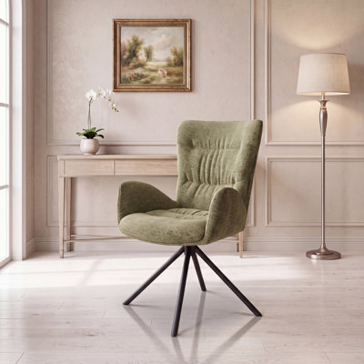 Upholstered Swivel Accent Chair with Tufted Seat