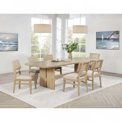 Ensemble de table de salle à manger 7PCS, table de salle à manger en bois avec 6 chaises latérales