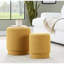 Tissu jaune avec esthétique moderne, couvercles amovibles pour la fonction de rangement, rembourrage en mousse pour une expérience confortable, deux repose-pieds, aucun assemblage requis, capacité de 250 lb, utilisation à l'intérieur, largeur de 14,6 po