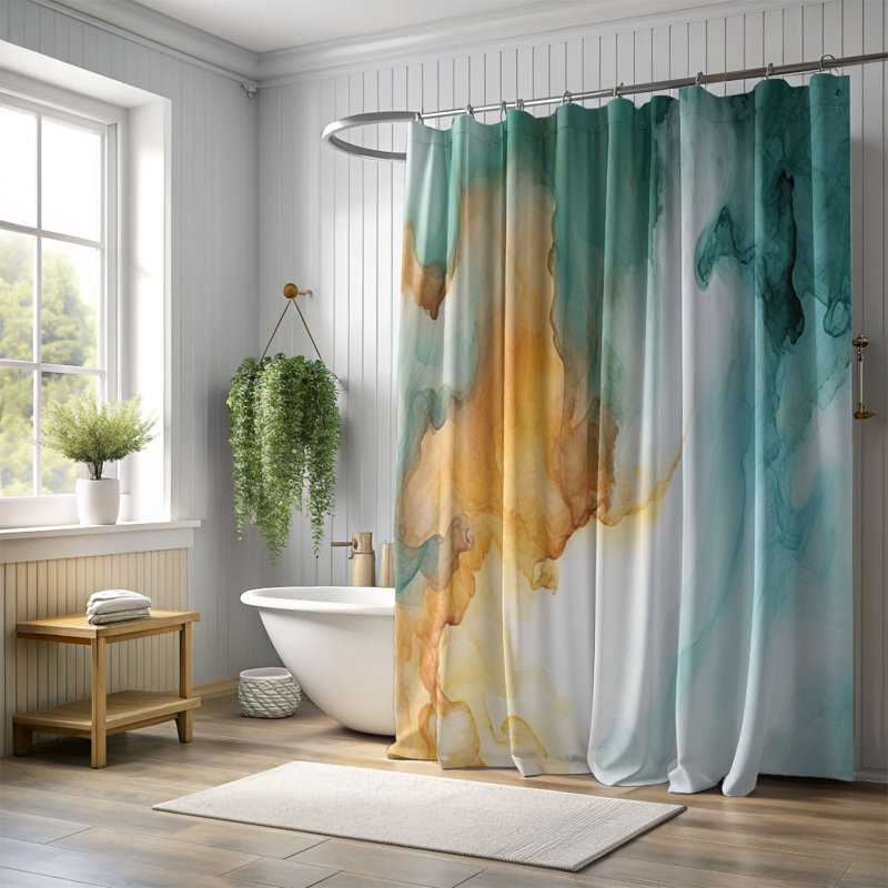 Smoky Sombre Symphony - Premium Shower Curtain, 74" H x 71" W