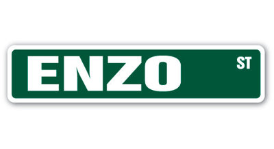 Enzo Street Sign Heavy Duty Plastic 4" X 18"