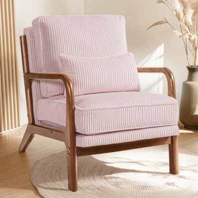 Chaise d'appoint en velours côtelé Mid-Century