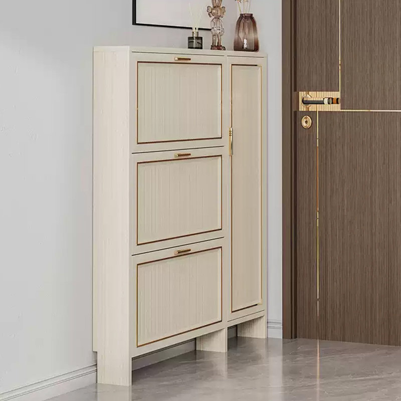 White Aluminium alloy Shoe Storage, 47.24" H x 43.31" W x 7.87" D