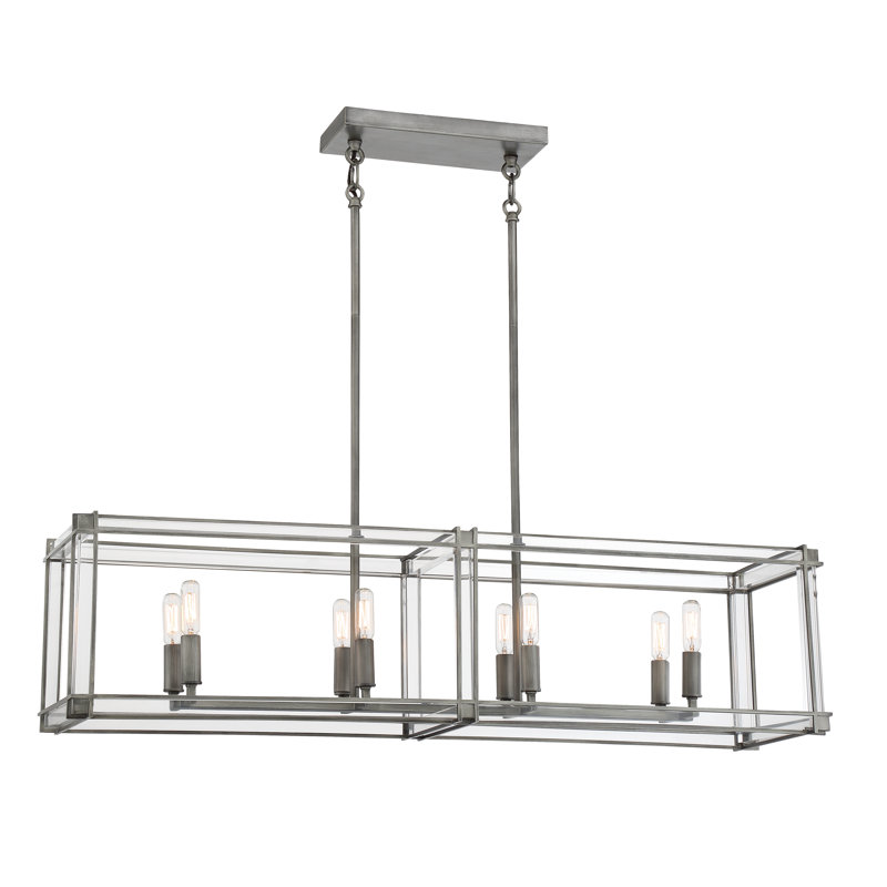 Luminaire suspendu rectangulaire 8 lumières