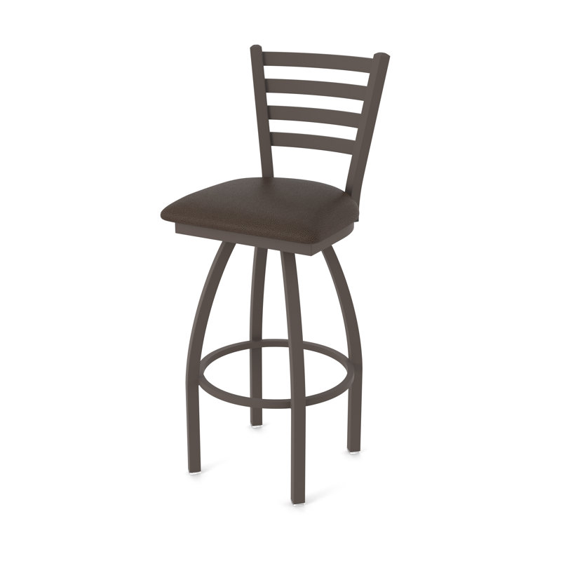 Jackie Swivel Stool, Bronze, Vinyl-Rein Coffee, Extra Tall (36" Seat Height)