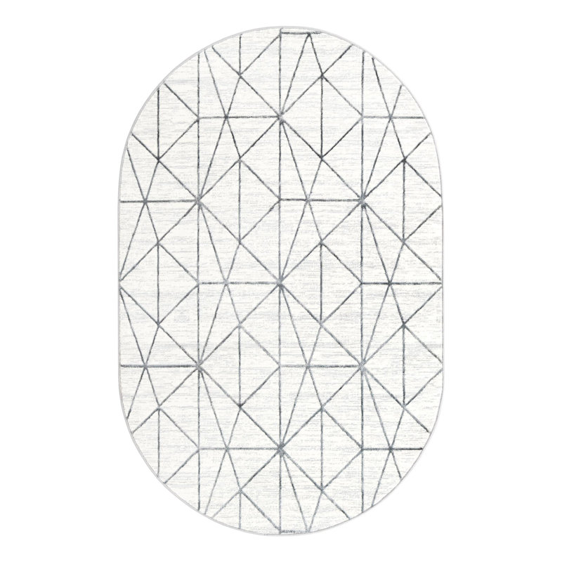 Nuangola Geometric Indoor Rug, Oval 5'3" x 8'