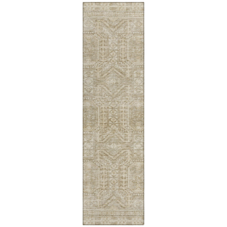 Machine Washable Indoor/Outdoor Xhevrie Beige Rug