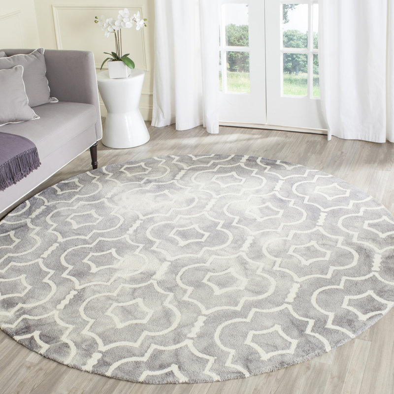 Berman Hand Tufted Wool Geometric Rug, Round 7'