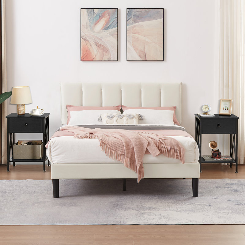 Dejsha Steel Piece Bedroom Set, Black, Queen