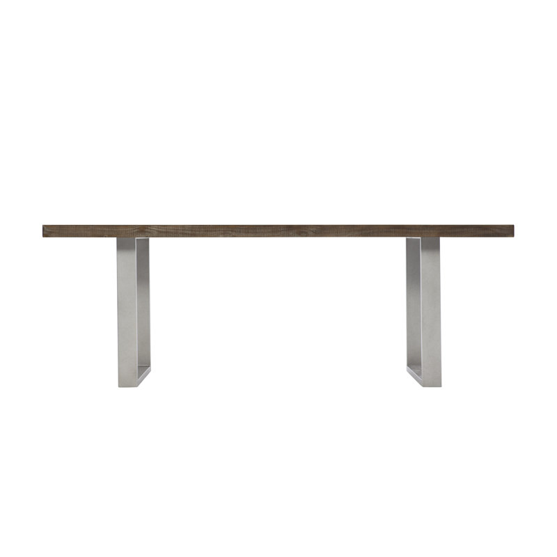Sable Brown Reclaimed Wood Dining Table with Steel Base