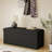 Folding Storage Ottoman Bench, 43.5" Large Capacity Foot Stool, Wooden Top, Black Linen-68984168-68984086