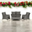PARIS 4 Seater 4pc Lounging Coffee Set 2 Seater sofa, 2 armchairs with Coffee Table including Cushions-22842783