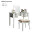Ensemble de coiffeuse de style transitionnel avec tiroirs de rangement, miroir central et tabouret rembourré pour des meubles de chambre à coucher élégants-1202214699
