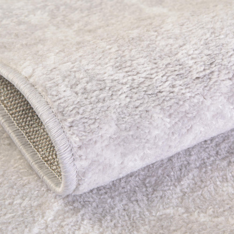 Tapis gris clair Karg, Rond 5 pi 3 po