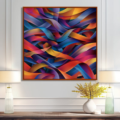 «Retro Warmness Colorful Paths Crossing - Waves», art mural