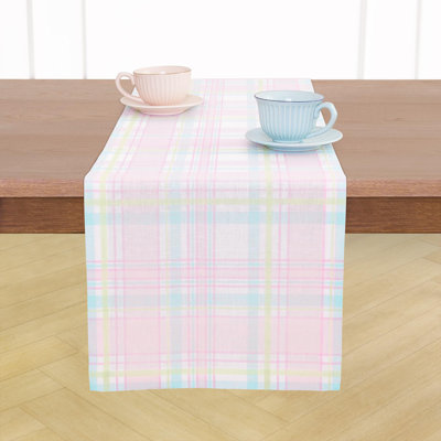 Palm Beach Plaid - 100% Pure Linen  Table Runner