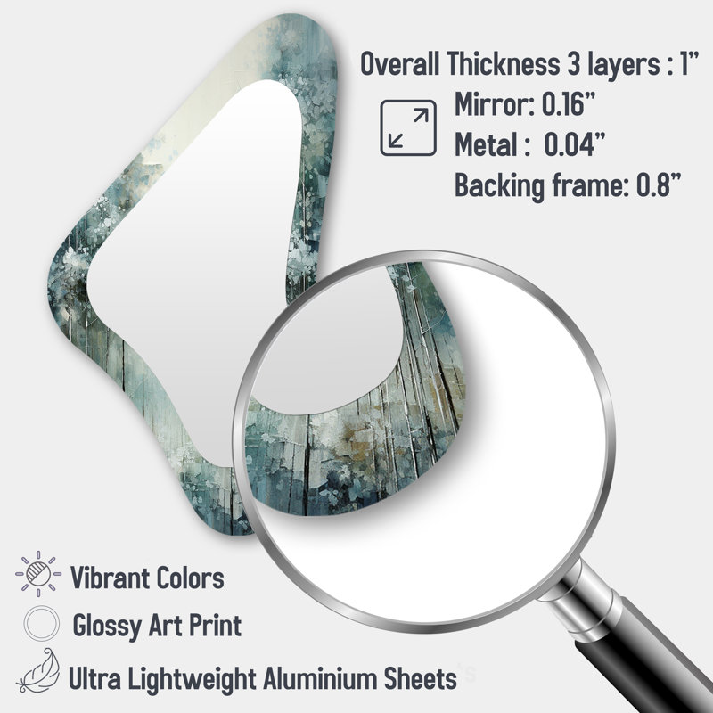 Pine Tree Enchanted Forest I - Tree Pine 3D Shapes Irregular Traditional Large Wall Mirror