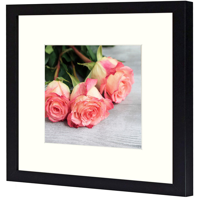 Arhea Black Picture Frame with Mat, 8" x 8"