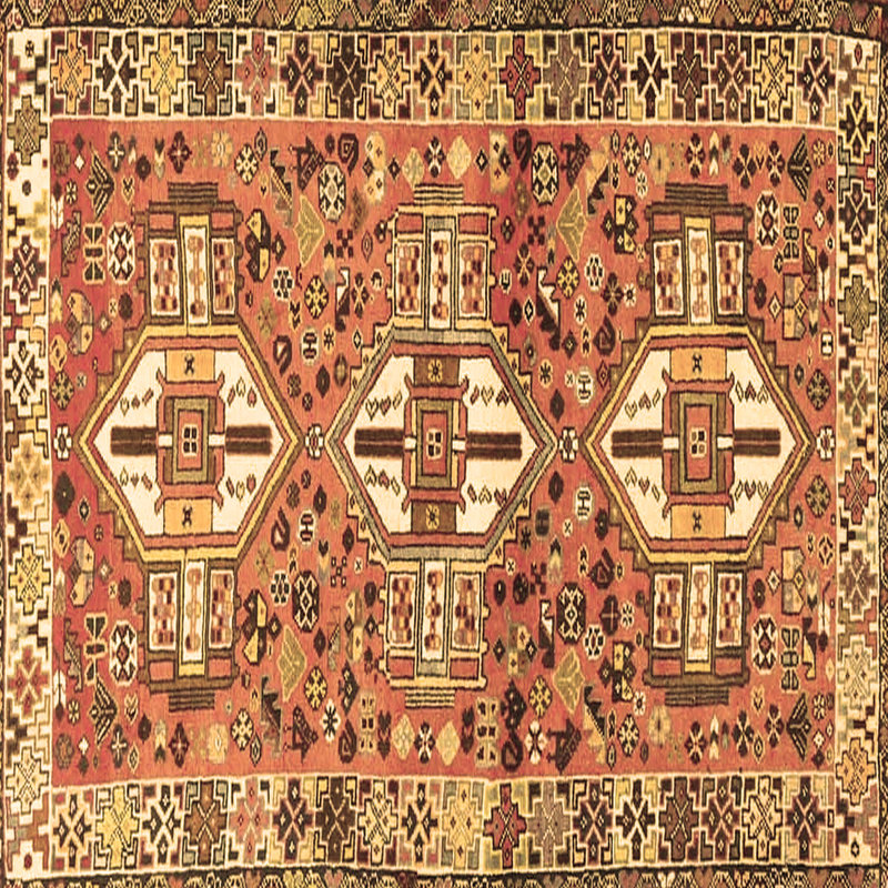 Tapis brun traditionnel Traditional 4089, Carré 5 pi
