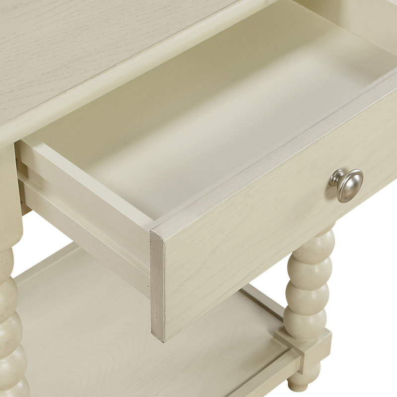 Table d'appoint avec tiroir Gurpir, Blanchir