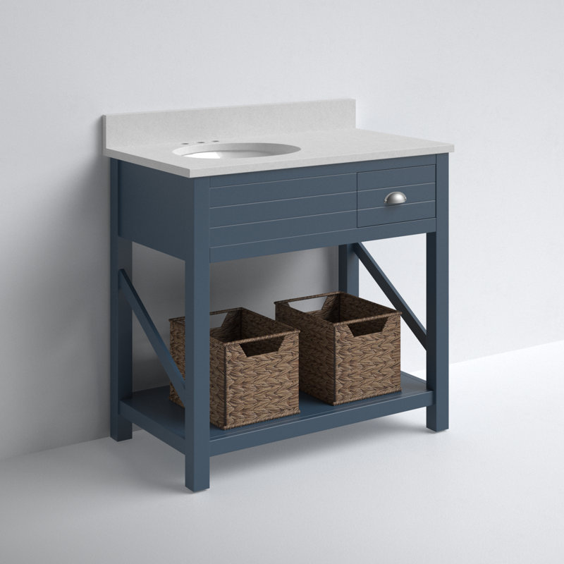 Ensemble de meuble-lavabo simple 36 po Lazenby, Bleu des fontaines