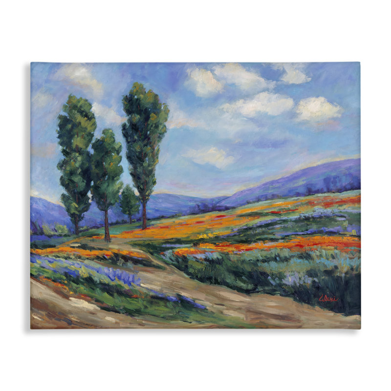 "Rolling Hills Traditional Landscape", art mural sur toile par Alexi Fine, H 24 po x l 30 po