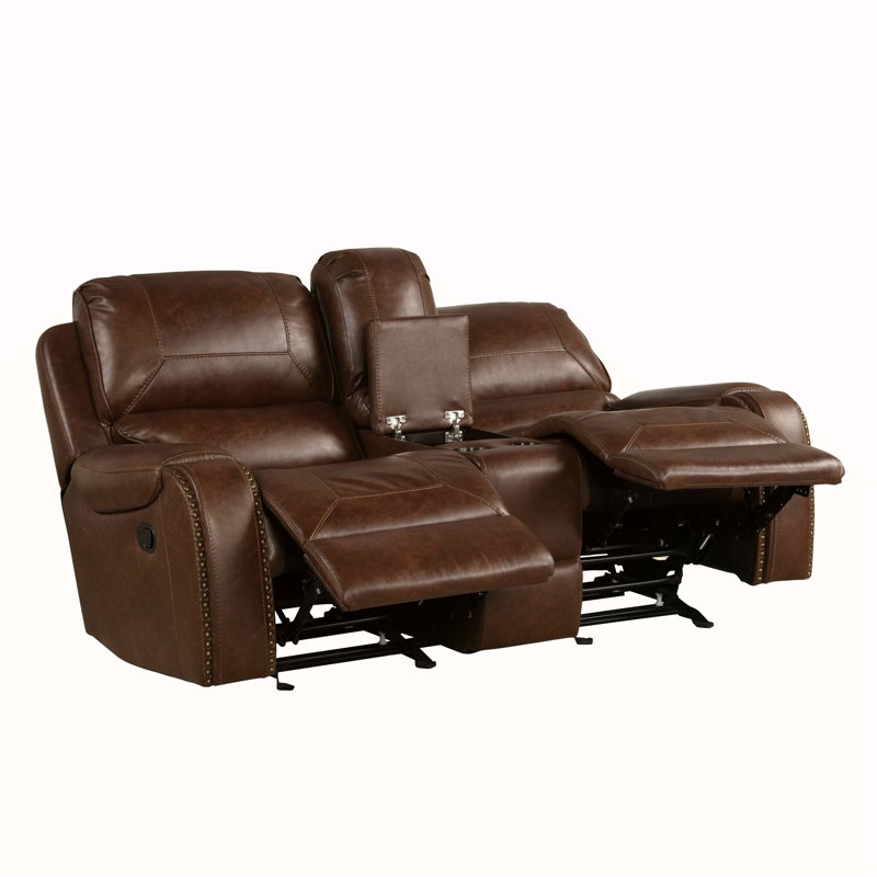Causeuse inclinable manuelle en cuir Achern