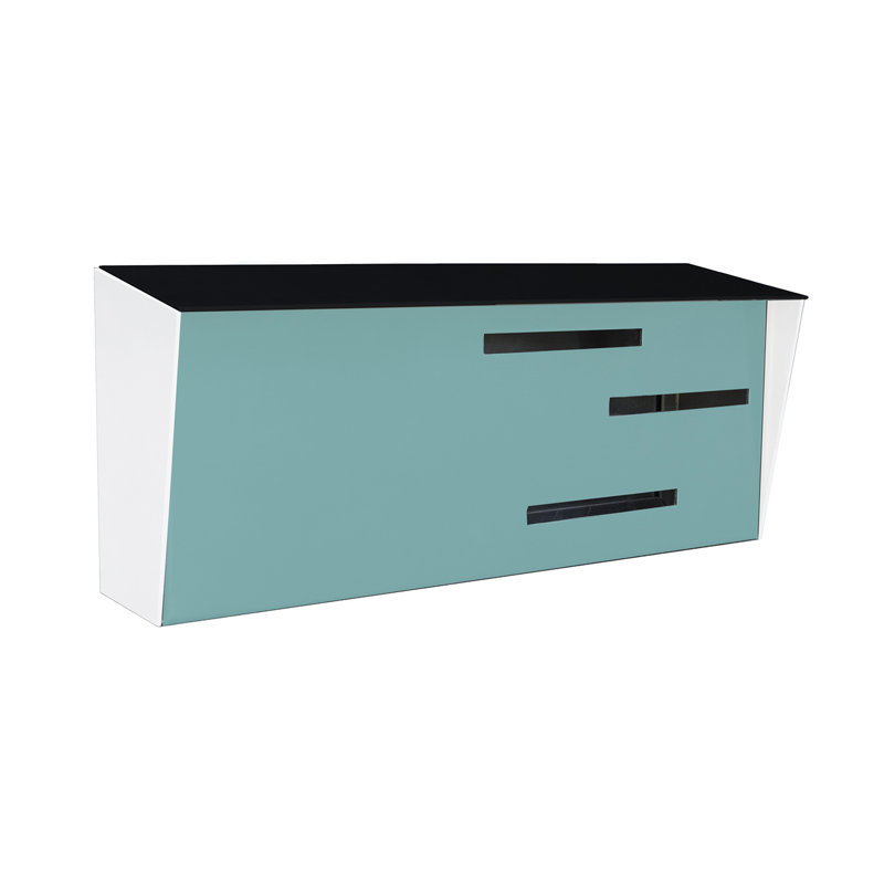 Modern Mailbox Wall Mounted Mailbox, Charcoal/White/Robin Egg