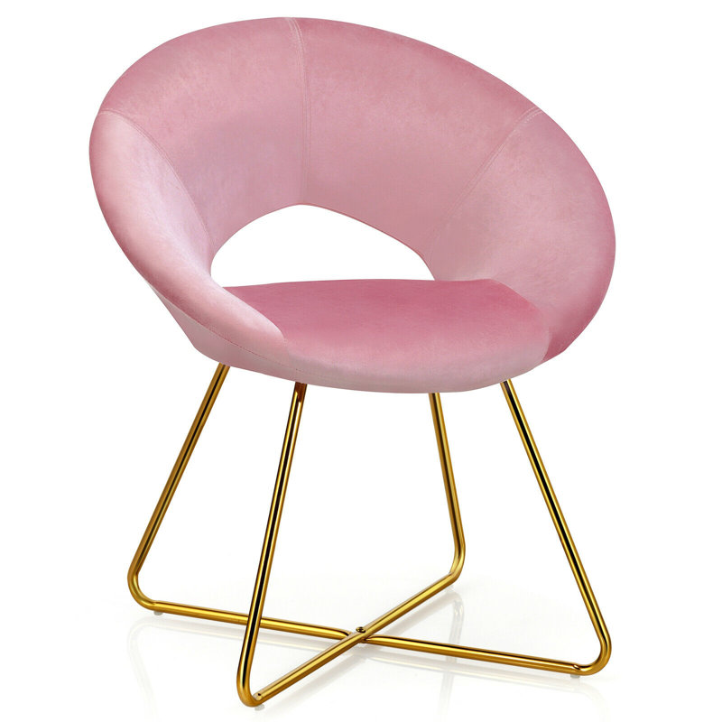 Woolhorpe Velvet Accent Chair, Pink Velvet