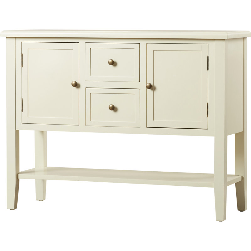 Console en bois massif 42 po, Ivoire