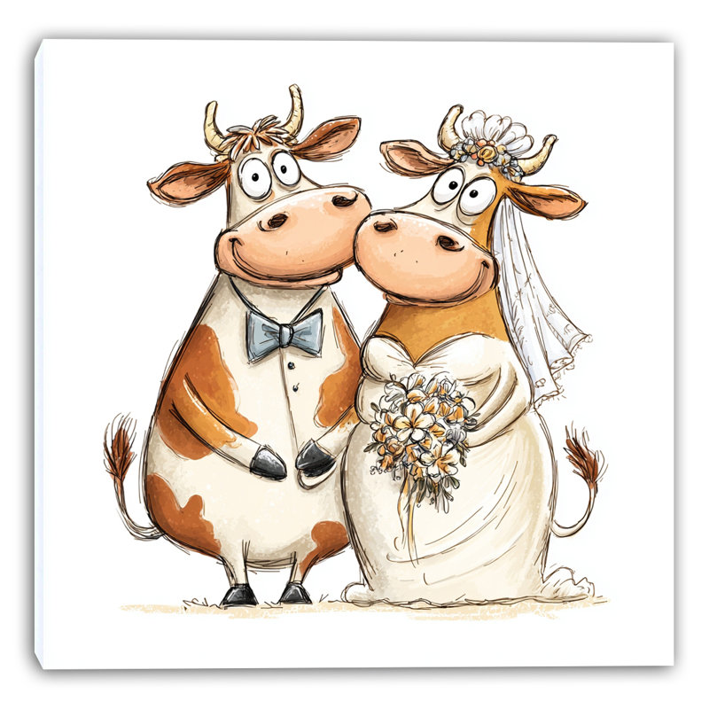 «Cow Cow Day» sur toile tendue, H 20 po x l 20 po
