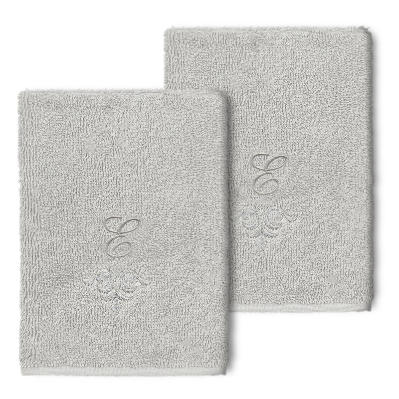 Monica Turkish Cotton Washcloth, Light Gray, E