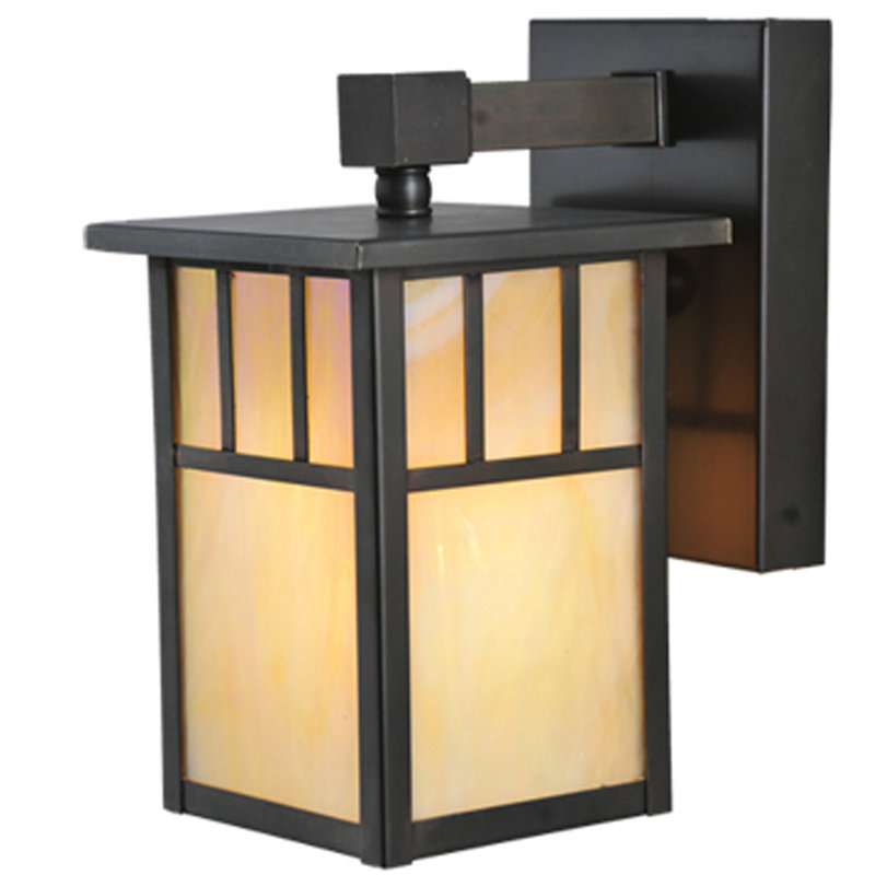 1 - Light Outdoor Wall Lantern, 8.5" H x 5" W x 7" D