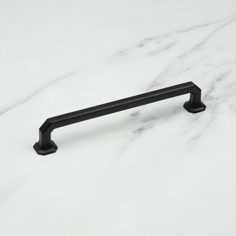 Matt Black Octagon Handles & Coordinating Knob, 160mm Handle