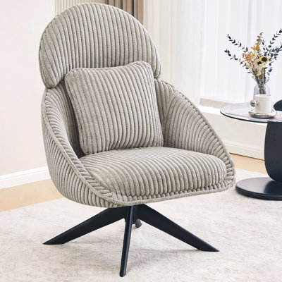 Areyah Swivel Accent Chair with Pillow Comfy Lounge Chair