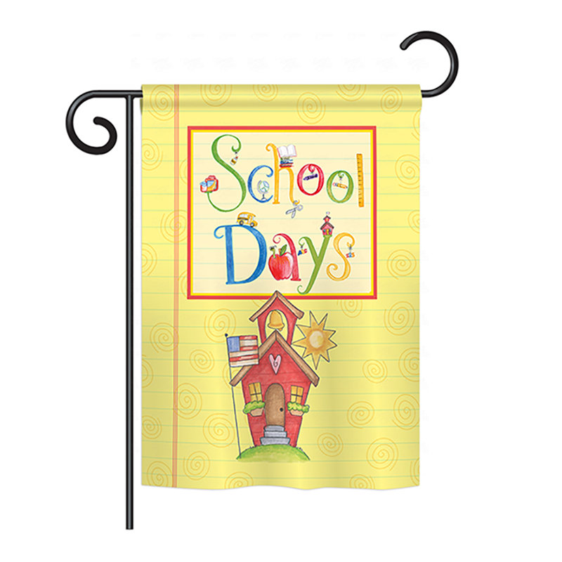 Drapeau maison en polyester 2 côtés school days, H 18,5 po x l 13 po