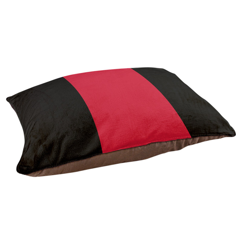 Coussin Washington, Grand (l 40 po x P 30 po x H 6,5 po), Noir / rouge