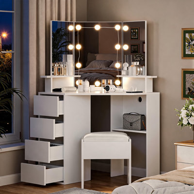 42 Inch Corner Vanity Mirror With Lights