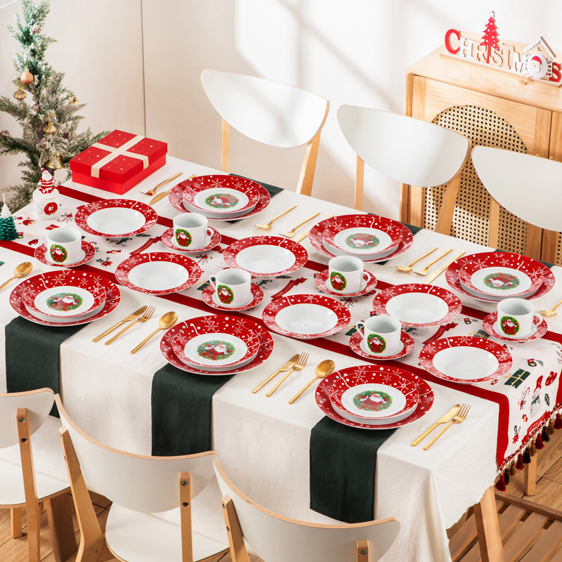 Piece Porcelain China Dinnerware Set - Service for 6