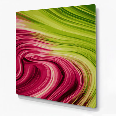 Gradient Abstract 89, art mural en métal rouge