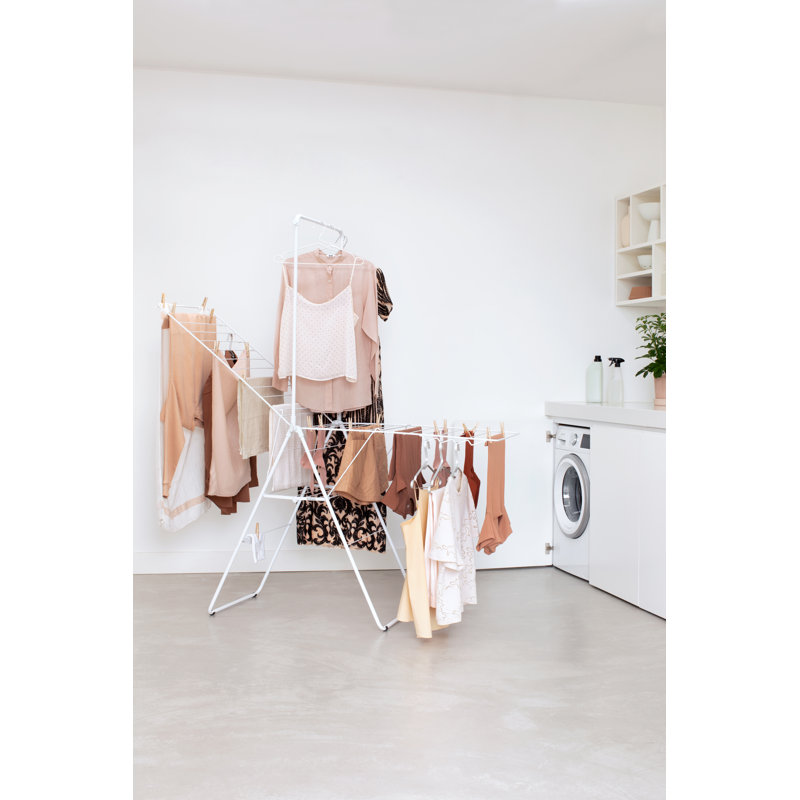 Brabantia Hangon 25 m Folding Drying Rack with Rod, White