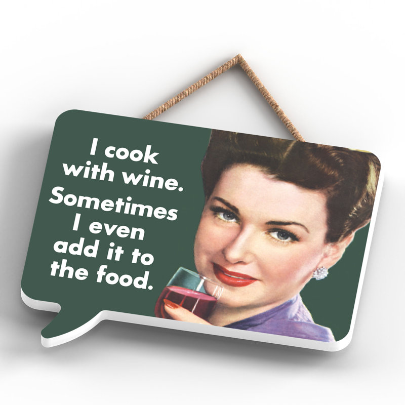 Pinup I Cook With Wine - Print on MDF
