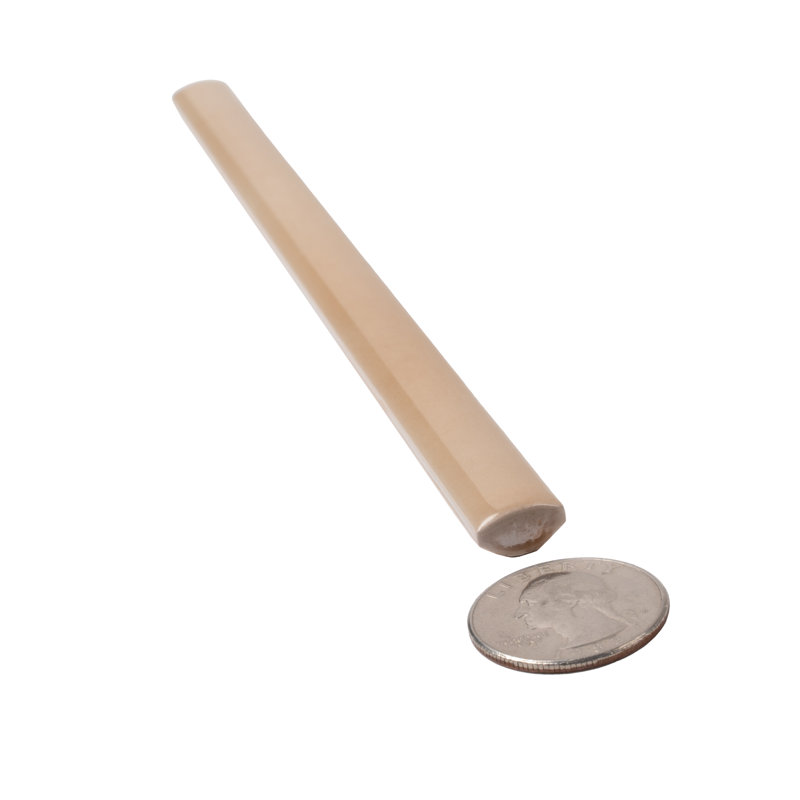 Silken 7.9'' L x 0.5'' W Ceramic Round Tile Trim, Beige