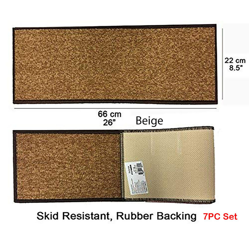 Tapis d'escalier beige / brun Patty