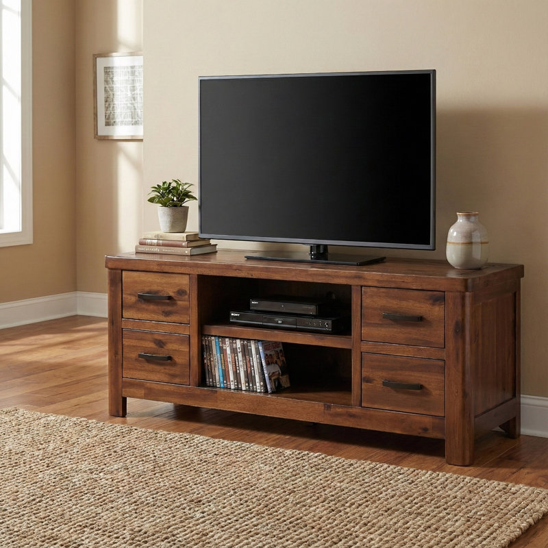 Oruada TV Stand for TVs up to 58", Dark Brown